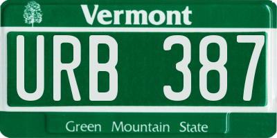 VT license plate URB387