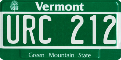 VT license plate URC212