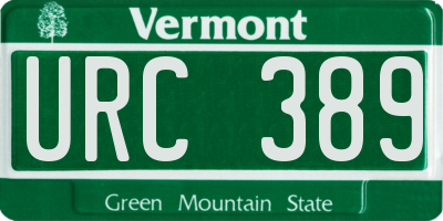 VT license plate URC389