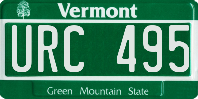 VT license plate URC495