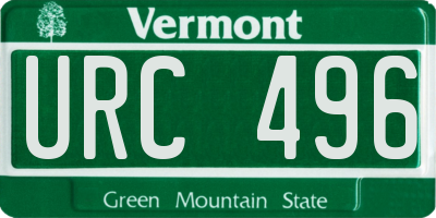 VT license plate URC496