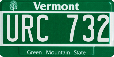 VT license plate URC732
