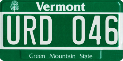 VT license plate URD046