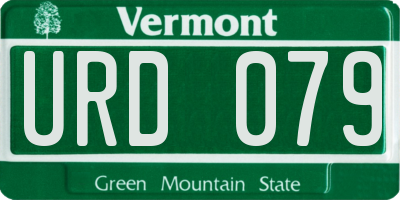 VT license plate URD079