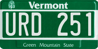 VT license plate URD251