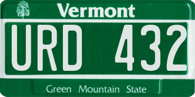 VT license plate URD432