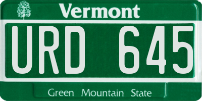 VT license plate URD645