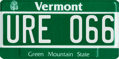 VT license plate URE066