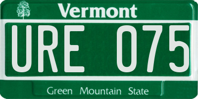 VT license plate URE075