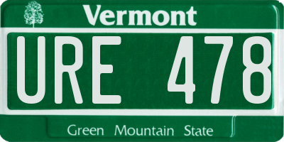 VT license plate URE478