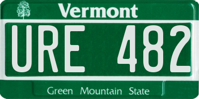 VT license plate URE482