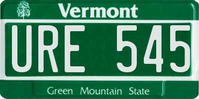 VT license plate URE545