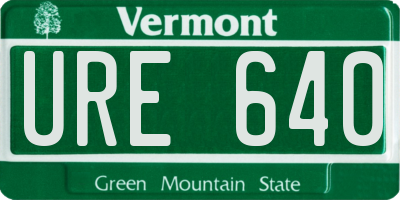 VT license plate URE640