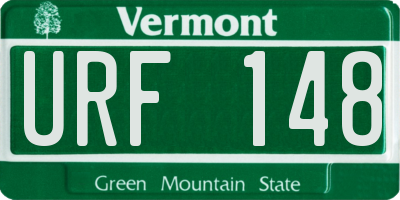 VT license plate URF148