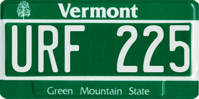 VT license plate URF225