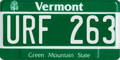 VT license plate URF263