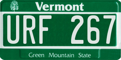 VT license plate URF267