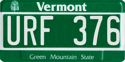 VT license plate URF376