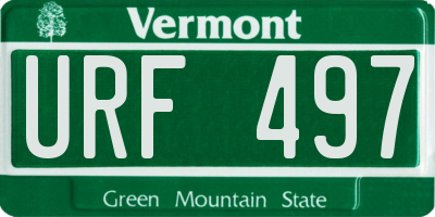 VT license plate URF497