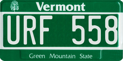 VT license plate URF558