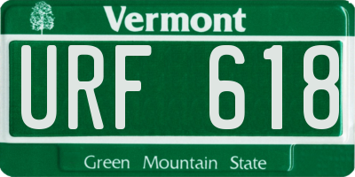 VT license plate URF618