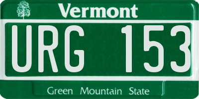 VT license plate URG153