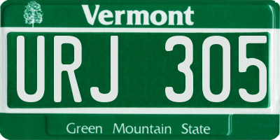 VT license plate URJ305