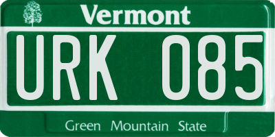 VT license plate URK085
