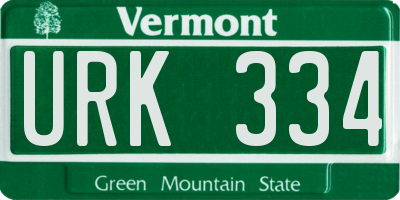 VT license plate URK334