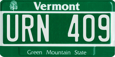 VT license plate URN409