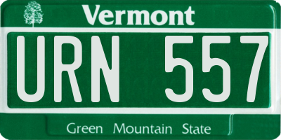 VT license plate URN557