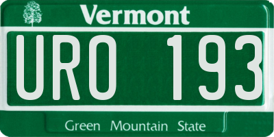 VT license plate URO193