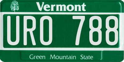 VT license plate URO788