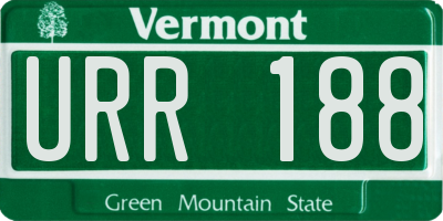 VT license plate URR188
