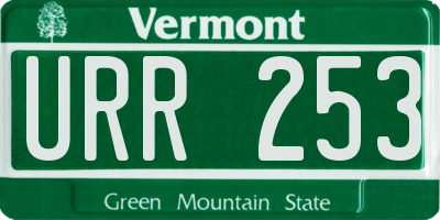 VT license plate URR253