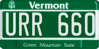 VT license plate URR660