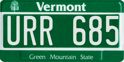 VT license plate URR685