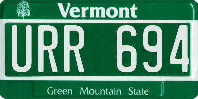 VT license plate URR694