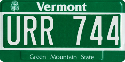 VT license plate URR744