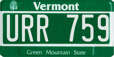 VT license plate URR759