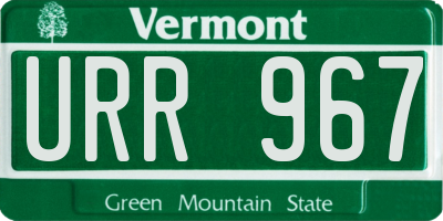 VT license plate URR967