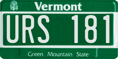 VT license plate URS181