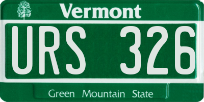 VT license plate URS326