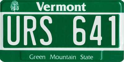 VT license plate URS641
