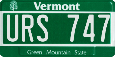 VT license plate URS747