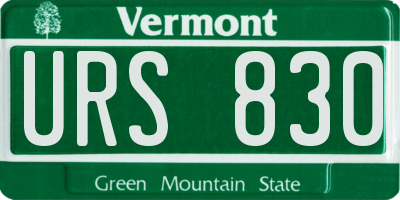 VT license plate URS830