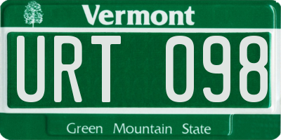 VT license plate URT098
