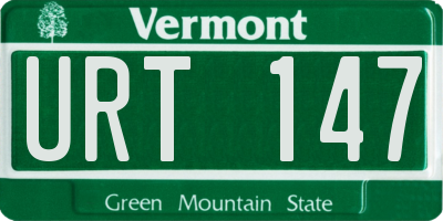 VT license plate URT147