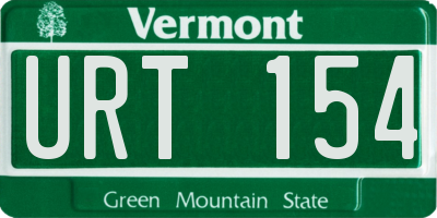 VT license plate URT154