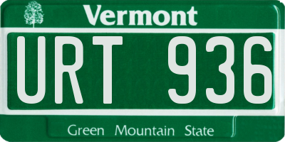 VT license plate URT936